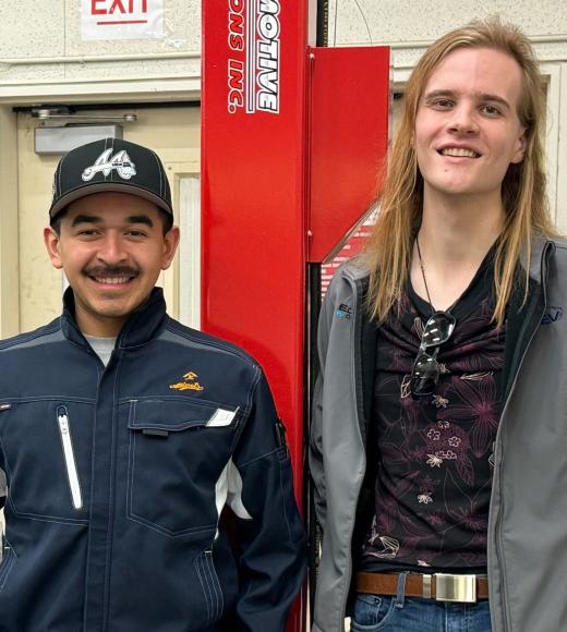 Photo of Luis and Davy in the Garage
